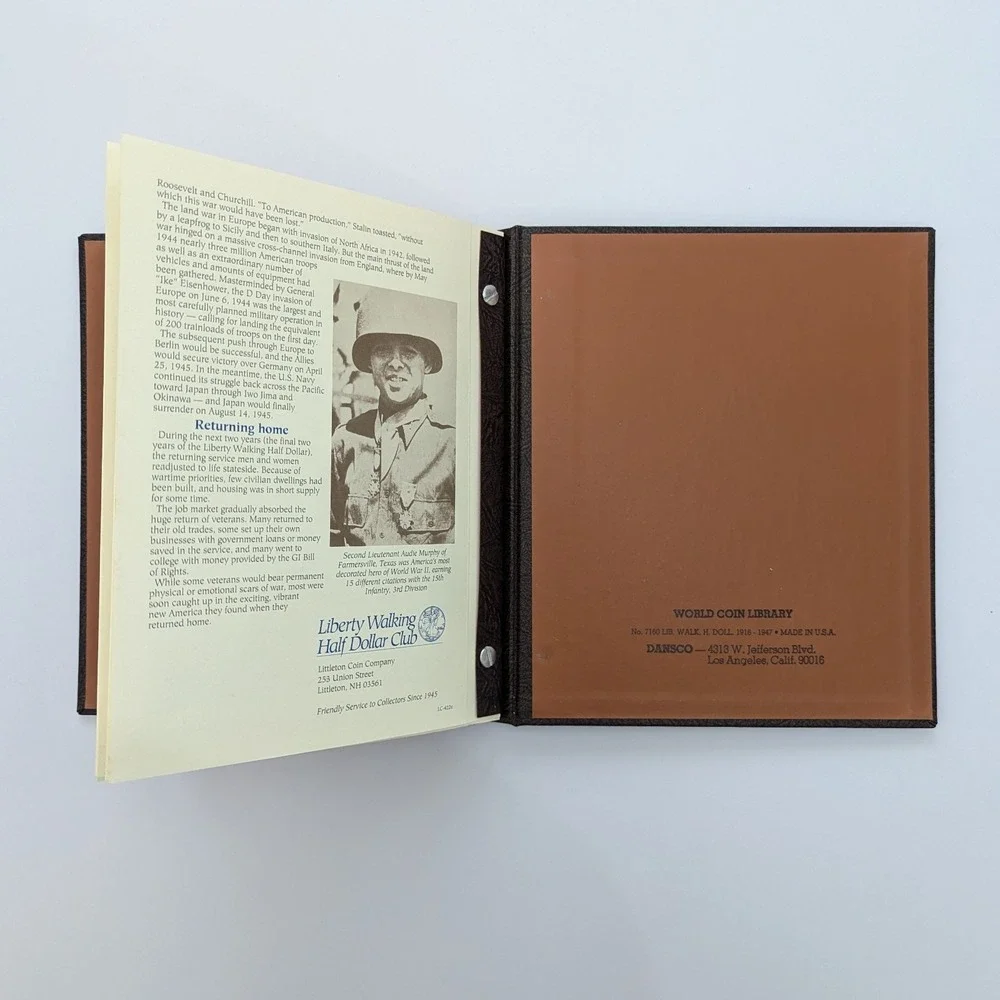 Dansco Coin Album For US Liberty Walking Half Dollar 1916-1947 Model 7160
